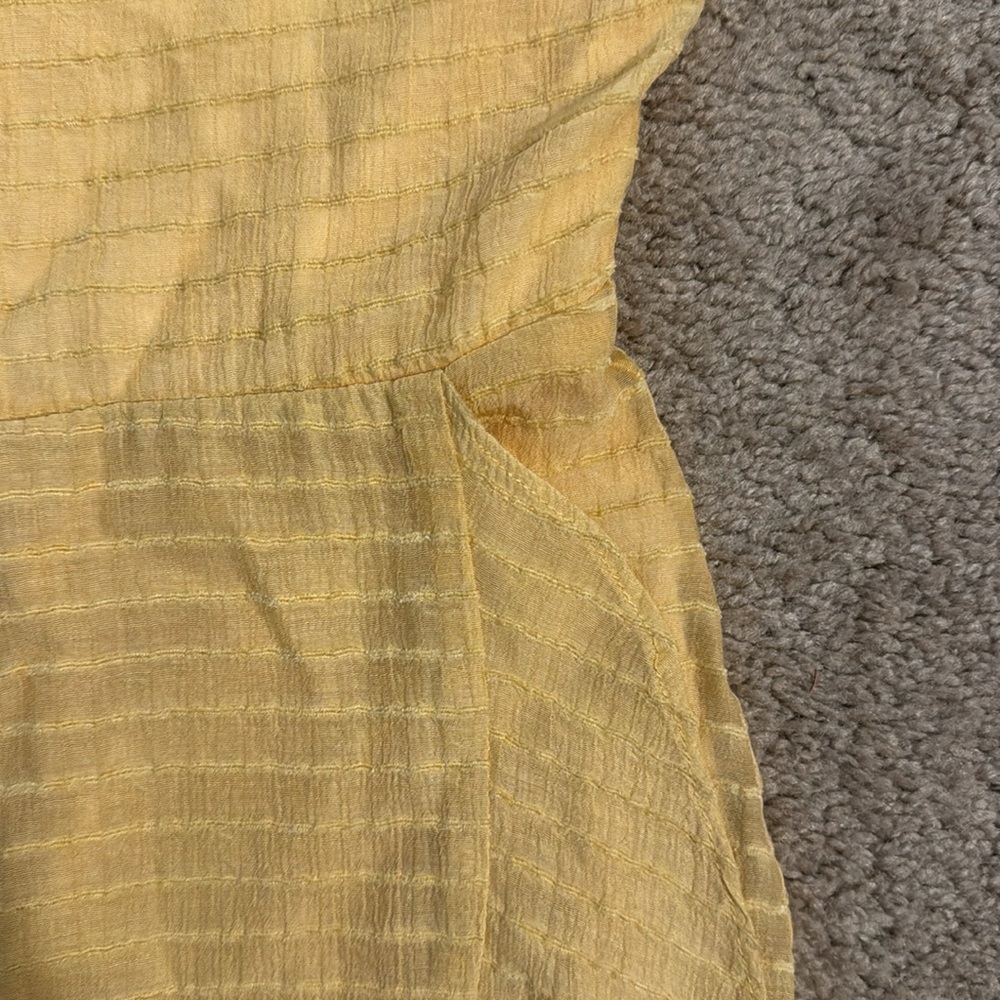 Mini Ruffled Shoulder Ties Yellow Sundress - Picture 3 of 4